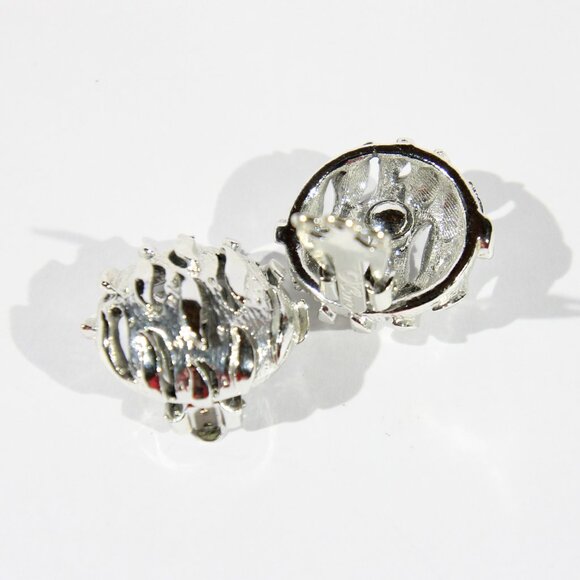 Vintage Cora Silver Tone Earrings - Picture 5 of 6